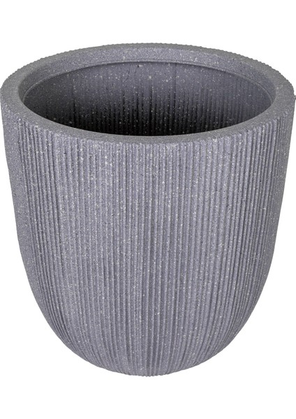 Oval Iç ve Dış Mekan Saksı Gri Küçük Boy 31X31X31,5 Cm.