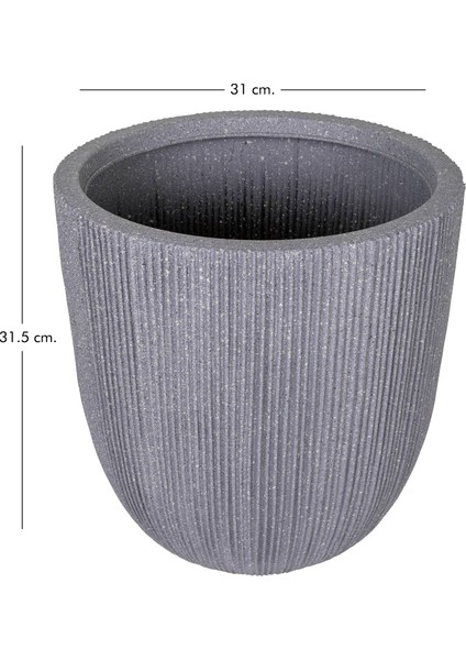 Oval Iç ve Dış Mekan Saksı Gri Küçük Boy 31X31X31,5 Cm. fırsatları