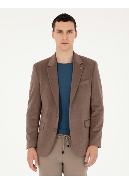 Erkek Açık Kahverengi Slim Fit Ceket 50296409-VR002
