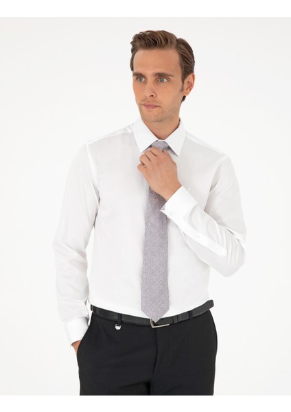 Erkek Beyaz Slim Fit Uzun Kollu Basic Gömlek 50292520-VR013 modelleri