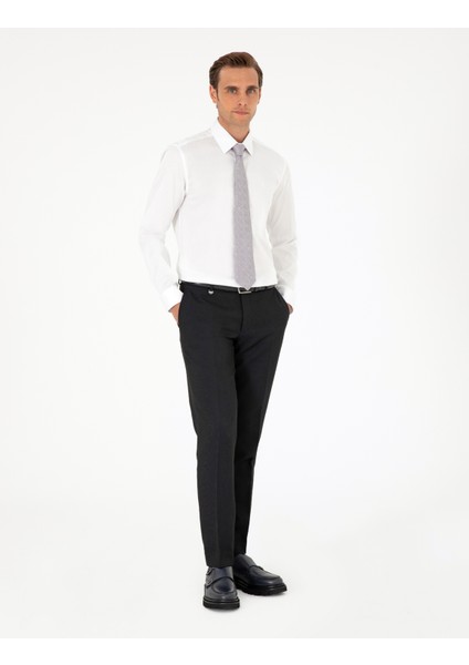 Erkek Beyaz Slim Fit Uzun Kollu Basic Gömlek 50292520-VR013 fırsatları
