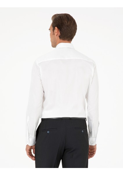 Erkek Beyaz Slim Fit Uzun Kollu Basic Gömlek 50292520-VR013 indirimleri