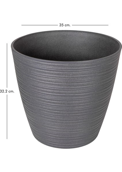 Oval Iç ve Dış Mekan Saksı Antrasit Gri Orta Boy 35X35X32,2 Cm. fırsatları