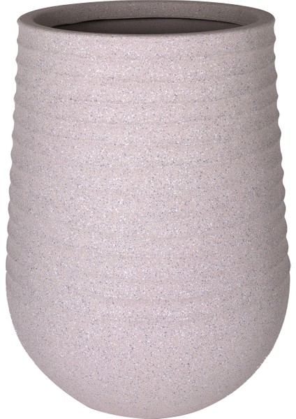 Oval Iç ve Dış Mekan Saksı Bej Orta Boy 39X39X51 Cm.
