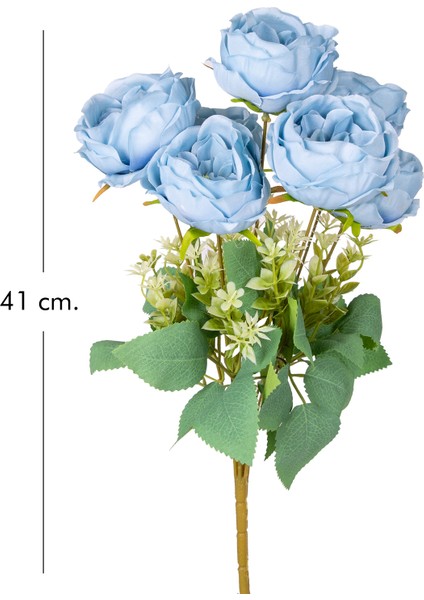 Yapay Çiçek Şakayık Buket 7 Dal Mavi 41 cm .