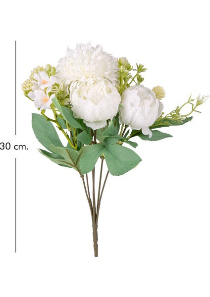 Yapay Çiçek Şakayık Buket 6 Dal Beyaz 30 cm .