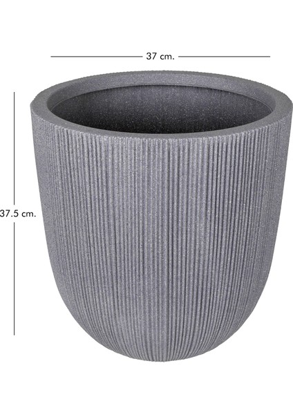 Oval Iç ve Dış Mekan Saksı Gri Orta Boy 37X37X37,5 Cm. fırsatları