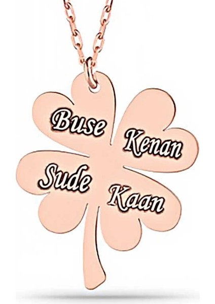 Muı Muı Gümüş Rose Dört Yaprak Isimli Yonca Bayan Kolye