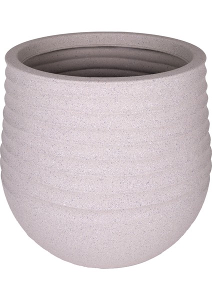 Oval Iç ve Dış Mekan Saksı Bej Orta Boy 40X40X37 Cm.