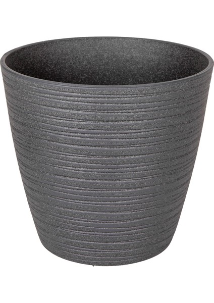 Oval Iç ve Dış Mekan Saksı Antrasit Gri Mini Boy 21X21X19,5 Cm.