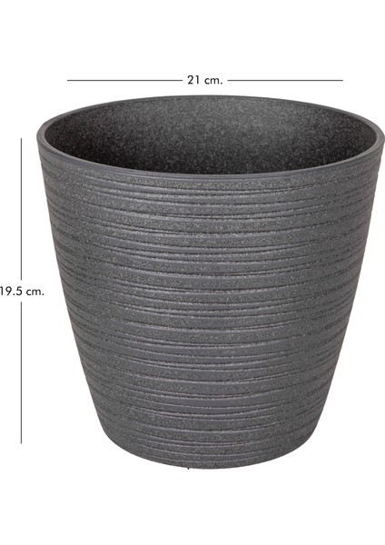 Oval Iç ve Dış Mekan Saksı Antrasit Gri Mini Boy 21X21X19,5 Cm. fırsatları