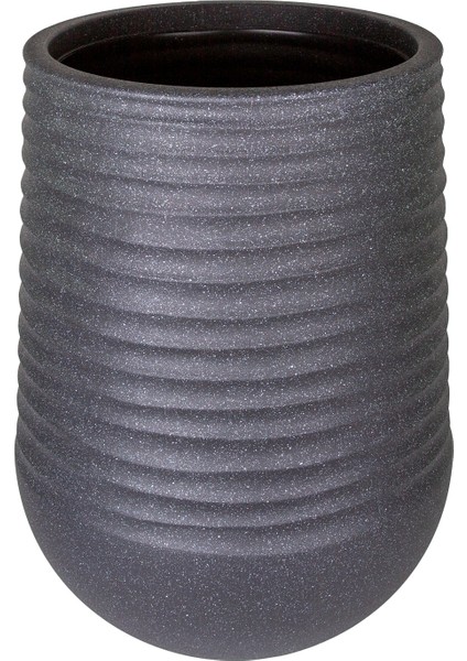 Oval Iç ve Dış Mekan Saksı Siyah Büyük Boy 53X53X69,5 Cm.