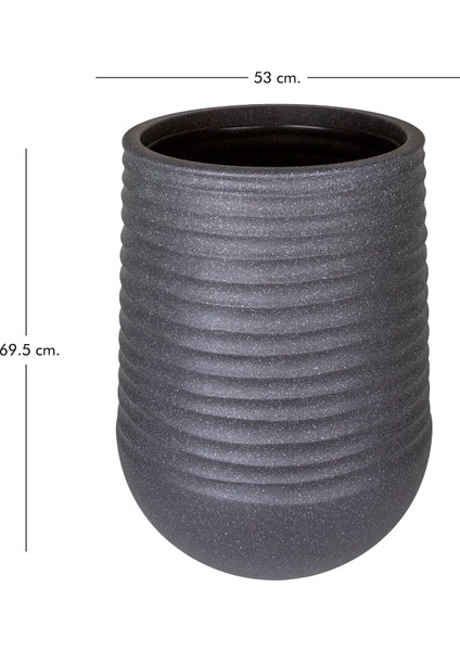 Oval Iç ve Dış Mekan Saksı Siyah Büyük Boy 53X53X69,5 Cm. fırsatları