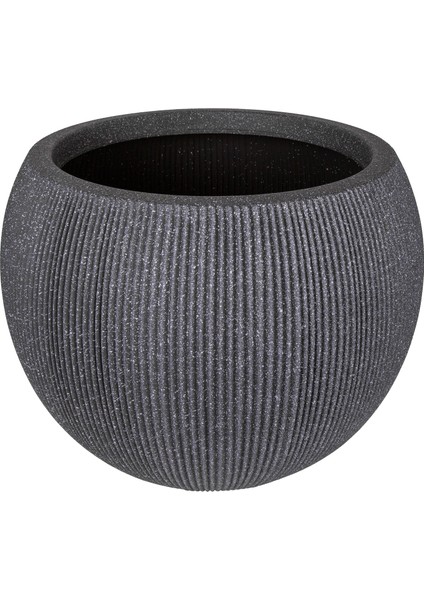 Oval Iç ve Dış Mekan Saksı Büyük Boy Koyu Antrasit 53X53X41 Cm.