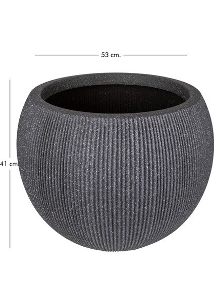 Oval Iç ve Dış Mekan Saksı Büyük Boy Koyu Antrasit 53X53X41 Cm. fırsatları