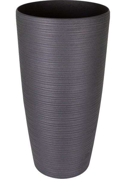 Konik Iç ve Dış Mekan Saksı Antrasit Gri Büyük Boy 40X40X75,5 Cm.
