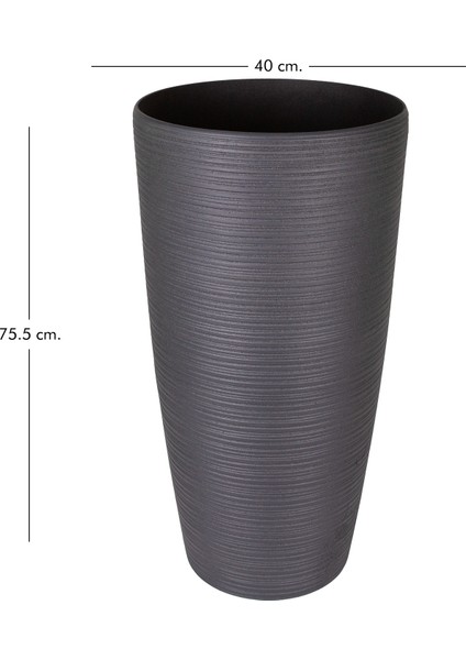 Konik Iç ve Dış Mekan Saksı Antrasit Gri Büyük Boy 40X40X75,5 Cm. fırsatları
