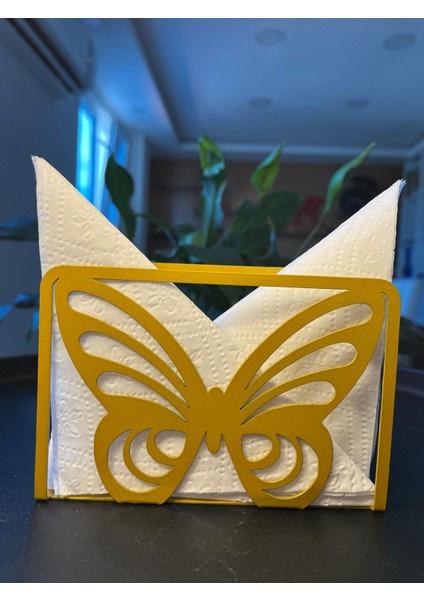Dekoratif Lazer Kesim Kelebek Desenli Metal Peçetelik fiyatları