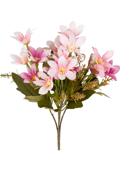 Yapay Çiçek Lilyum-Zambak Demeti Pembe-Beyaz 30 Cm.