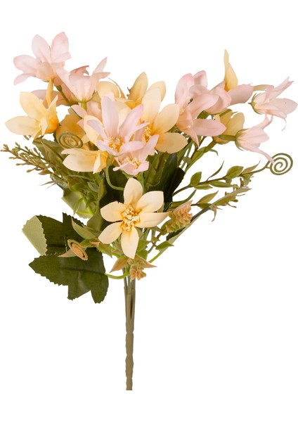 Yapay Çiçek Lilyum-Zambak Demeti Sarı-Pembe 30 Cm.