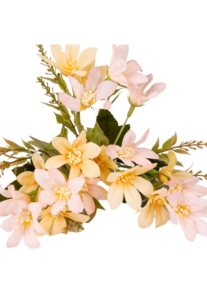 Yapay Çiçek Lilyum-Zambak Demeti Sarı-Pembe 30 Cm.