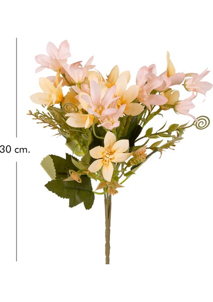 Yapay Çiçek Lilyum-Zambak Demeti Sarı-Pembe 30 Cm.