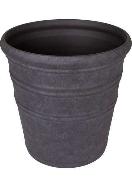 Oval Iç ve Dış Mekan Saksı Kömür Siyahı Mini Boy 35,5X35,5X34,5 Cm.