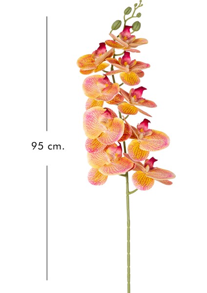 Yapay Orkide Gerçek Dokunuş Pembe-Sarı 95 Cm. modelleri