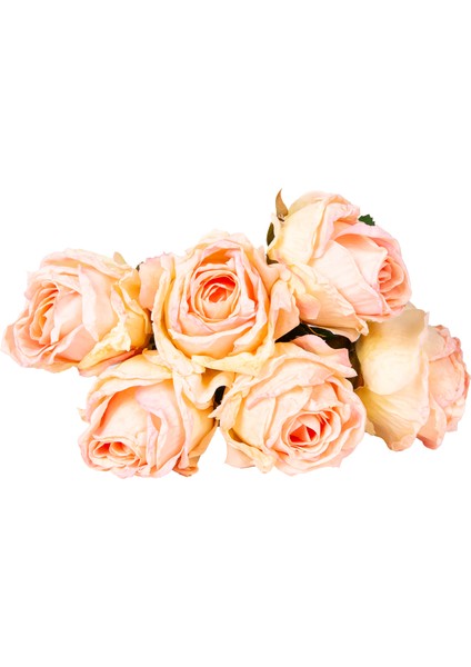Yapay Çiçek Gül 6'lı Demet Pembe-Sarı 37 Cm. modelleri