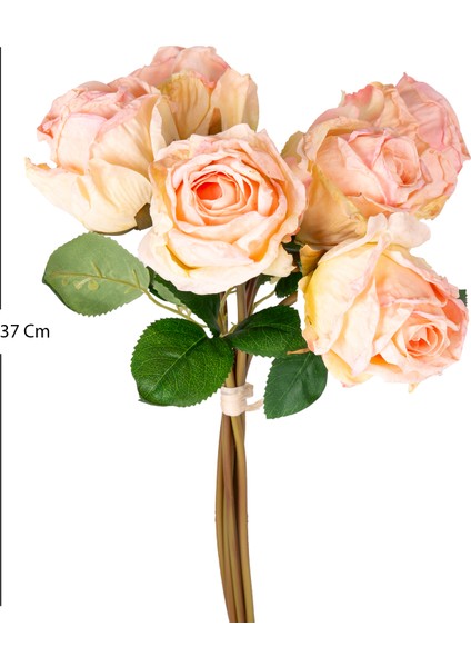 Yapay Çiçek Gül 6'lı Demet Pembe-Sarı 37 Cm. fırsatları