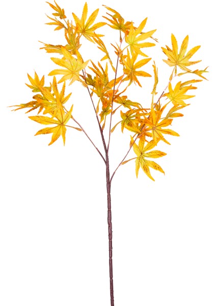 Yapay Bitki Çatallı Akçaağaç Dalı Sarı-Turuncu 80 Cm.