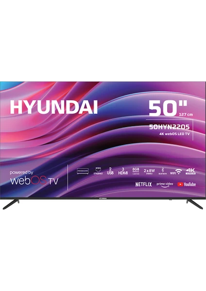 50HYN2205 50" 127 Ekran Uydu Alıcılı 4K Ultra HD Smart LED TV