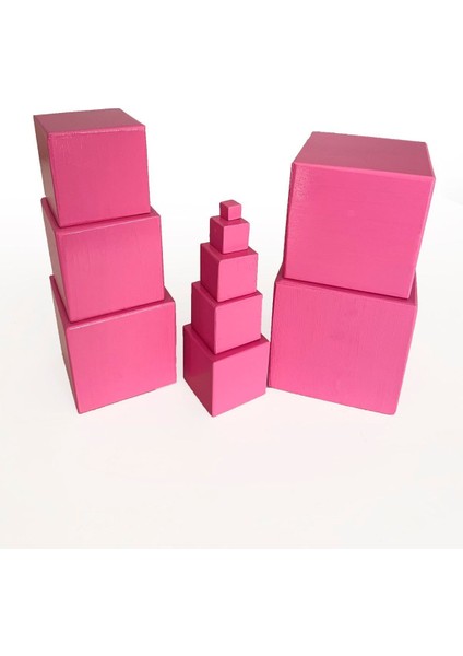 Montessori Pembe Kule 1 - 10 cm Arası 10 Küp Oyuncak modelleri