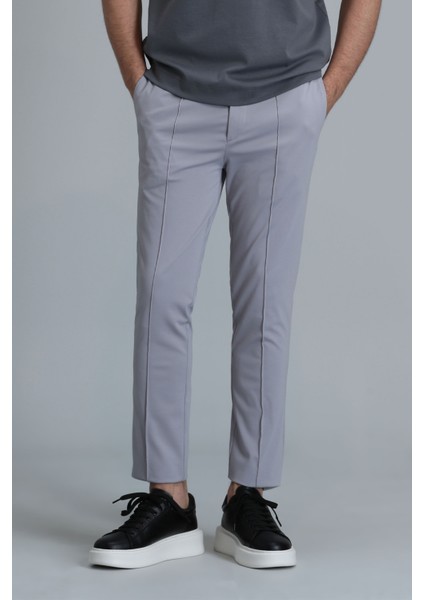 Simon Smart Erkek Chino Pantolon Slim Fit Gri