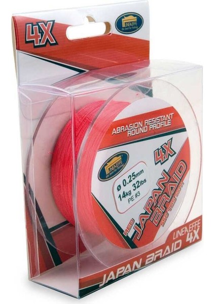 Japon Braid Red 500 mt 4 Örgü Ip 0.30 mm