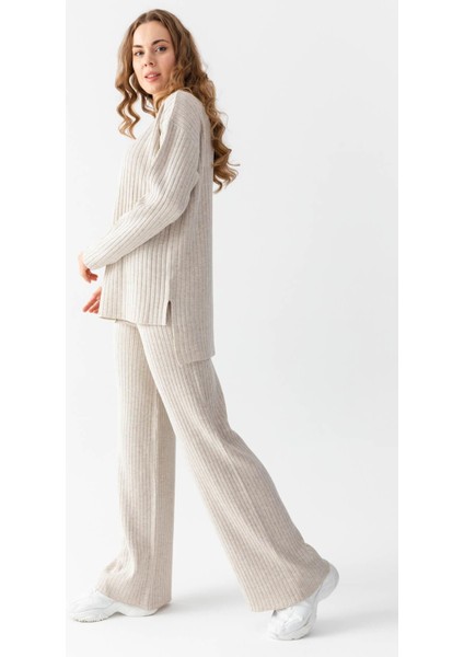 Oversize Fitilli Alt Üst Triko Takım 6308