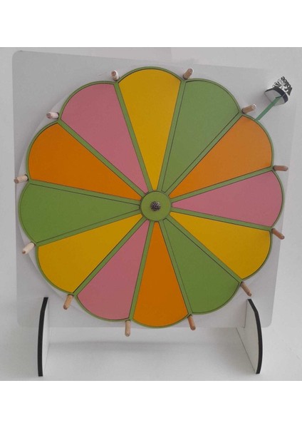 Aile/grup Oyunları 12 Bölmeli Yaz-Sil Ahşap Rengarenk Çarkıfelek fiyatları