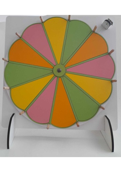 Aile/grup Oyunları 12 Bölmeli Yaz-Sil Ahşap Rengarenk Çarkıfelek modelleri