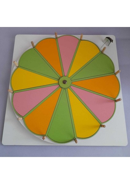 Aile/grup Oyunları 12 Bölmeli Yaz-Sil Ahşap Rengarenk Çarkıfelek fırsatları