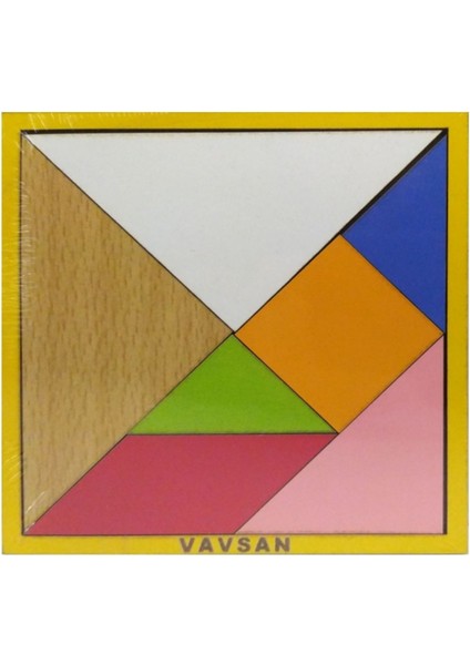 Tangram 12X12CM Puzzle Yapboz Bultak Zeka Oyunları Eğitici Renkli Montessori Ahşap Oyuncak