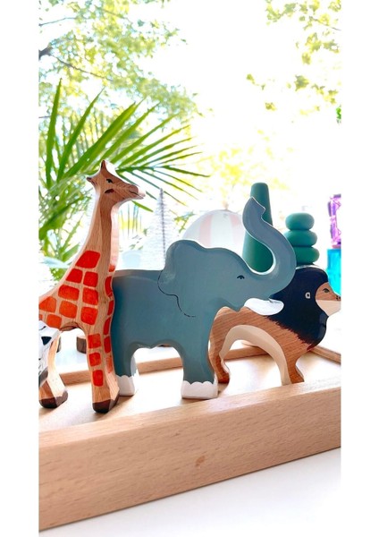 Waldorf Ahşap Hayvan Afrika Safari Oyun Seti fiyatları