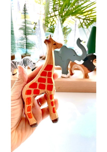 Waldorf Ahşap Hayvan Afrika Safari Oyun Seti modelleri