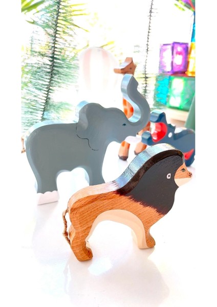 Waldorf Ahşap Hayvan Afrika Safari Oyun Seti indirimleri