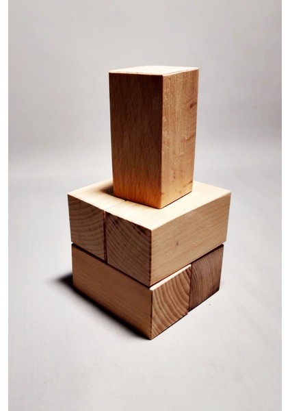 Ahşap Küp 5cm 5 Adet Jenga Doğal Ahşap Denge Oyunu Kayın Ağacından