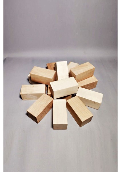 Ahşap Küp 5cm 5 Adet Jenga Doğal Ahşap Denge Oyunu Kayın Ağacından
