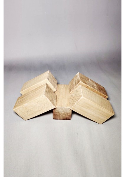 Ahşap Küp 5cm 5 Adet Jenga Doğal Ahşap Denge Oyunu Kayın Ağacından