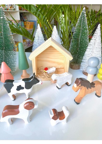Waldorf Ahşap Hayvan Çiftlik Seti 6 Lı