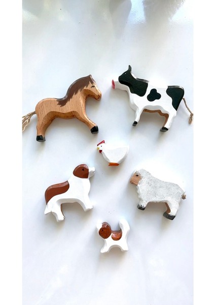 Waldorf Ahşap Hayvan Çiftlik Seti 6 Lı fırsatları