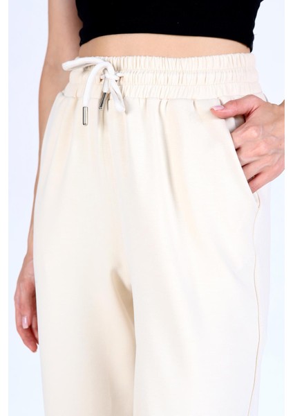 4281A Paça Çıtçıtlı Eşofman Bej modelleri