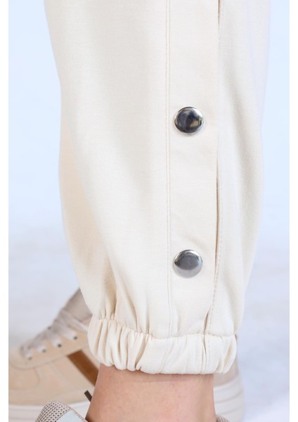 4281A Paça Çıtçıtlı Eşofman Bej fırsatları